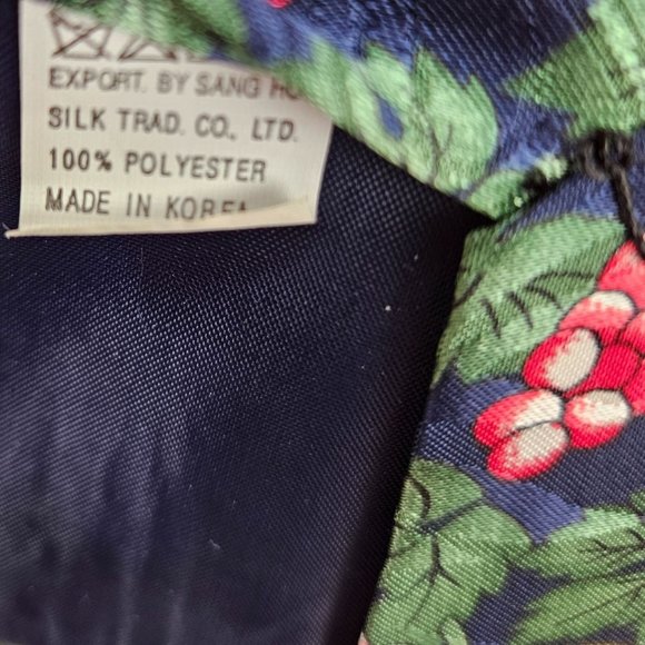 Dino Romaro Men's Neck Tie Polyester Grapes Leaves Hand Made Classic Novelty - Picture 3 of 5